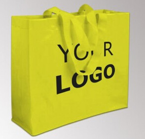 El logotipo promocional imprimió los bolsos de encargo que hacían compras tejidos los pp negros reutilizables baratos, bolso tejido PP laminó las compras no tejidas B