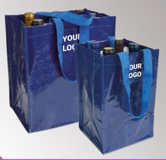 El logotipo promocional imprimió los bolsos de encargo que hacían compras tejidos los pp negros reutilizables baratos, bolso tejido PP laminó las compras no tejidas B