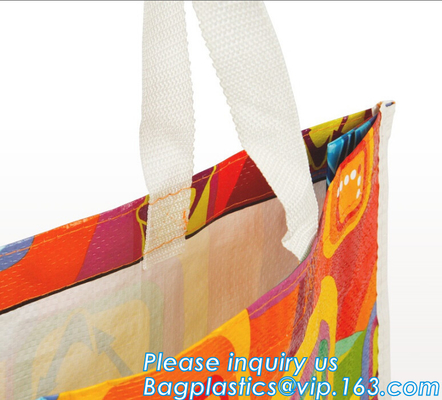 Ultramarinos que hace compras tejido PP grande reutilizable Tote Bag de Eco con el logotipo, bolso que hace compras tejido pp estupendo del regalo de calidad con la cremallera