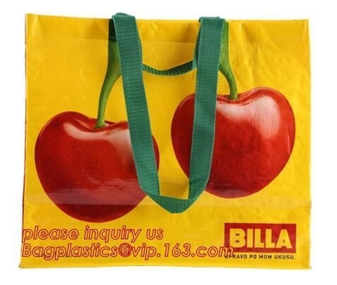 Las bolsas de asas de compras tejidas tela reciclable respetuosa del medio ambiente de encargo al por mayor de los pp del bolso que hace compras del bolso que hace compras del logotipo, bagplastics