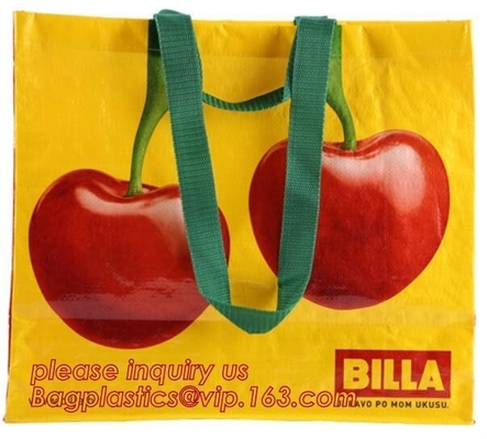 Las bolsas de asas de compras tejidas tela reciclable respetuosa del medio ambiente de encargo al por mayor de los pp del bolso que hace compras del bolso que hace compras del logotipo, bagplastics