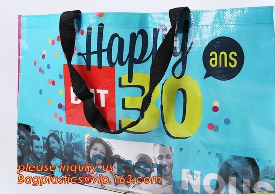 El color imprimió las compras que llevaban tejidas los PP/el ultramarinos Tote Bag, totalizador promocional laminó el handb no tejido de la moda del bolso del regalo de los pp