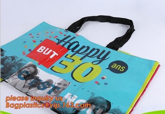 El color imprimió las compras que llevaban tejidas los PP/el ultramarinos Tote Bag, totalizador promocional laminó el handb no tejido de la moda del bolso del regalo de los pp