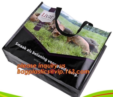 Bolso de compras tejido pp reutilizable del eco al por mayor con diseño del logotipo, tela durable ecológica reciclable de la capacidad grande del 100%