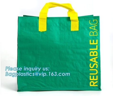 Las compras de encargo Carry Fabric PP de Logo Printed Eco Friendly Tote laminaron el bolso no tejido reciclable, re del ultramarinos del supermercado