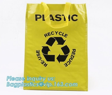 La venta al por mayor de encargo de la promoción del diseño recicló el bolso tejido los PP de impresión plegable que hacía compras, tela azul laminada Tote Pp Wov de Eco