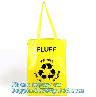 La venta al por mayor de encargo de la promoción del diseño recicló el bolso tejido los PP de impresión plegable que hacía compras, tela azul laminada Tote Pp Wov de Eco