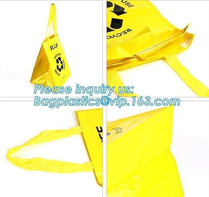 La venta al por mayor de encargo de la promoción del diseño recicló el bolso tejido los PP de impresión plegable que hacía compras, tela azul laminada Tote Pp Wov de Eco