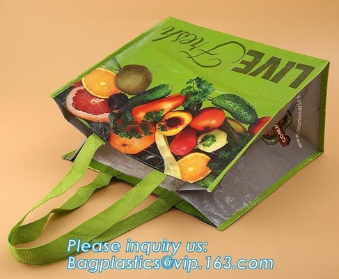 la tela tejida de 110gsm-160gsm pp laminó la impresión, cuerpo mateiral, manija de las correas de los pp con el tamaño normal los 50x3cm, color sólido