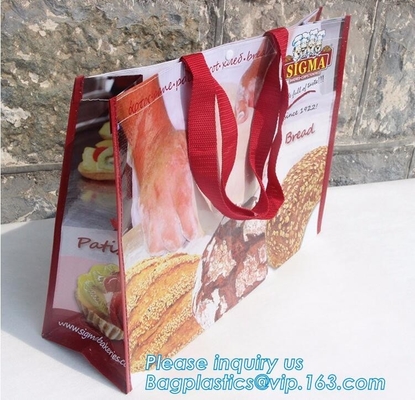 la tela tejida de 110gsm-160gsm pp laminó la impresión, cuerpo mateiral, manija de las correas de los pp con el tamaño normal los 50x3cm, color sólido