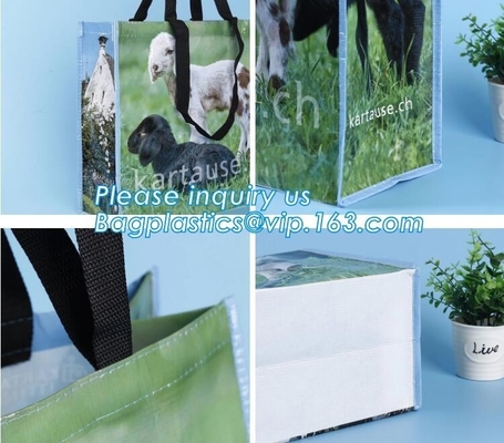 la transferencia de calor imprimió los bolsos de compras plegables tejidos los pp del totalizador del multifuction de la fruta, tela tejida 60gsm-140gsm del eco, optimizando