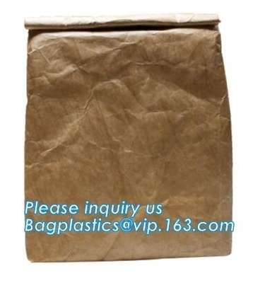 Bolsa de papel de encargo impermeable del almuerzo del tyvek de Du Pont, bolso impermeable del tyvek/la bolsa de asas ligera del tyvek/respetuoso del medio ambiente de encargo