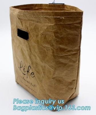 Bolsa de papel impermeable resistente, bolso de papel, bolso de embrague, la bolsa de asas respetuosa del medio ambiente de Tyvek, compras plegables impermeables