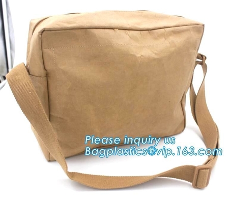 la bolsa de papel del tyvek con la cremallera, bolso que hace compras plegable reutilizable de papel de Du Pont Tyvek de la prenda impermeable, resistencia de rasgón recicla Custo