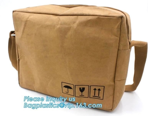 la bolsa de papel del tyvek con la cremallera, bolso que hace compras plegable reutilizable de papel de Du Pont Tyvek de la prenda impermeable, resistencia de rasgón recicla Custo