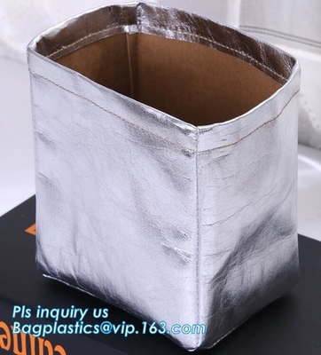 el tyvek lavable hace la bolsa de papel a mano para el pote de la planta, bolsas de papel lavables de lujo de alta calidad de Tyvek Du Pont, washabl amistoso del eco