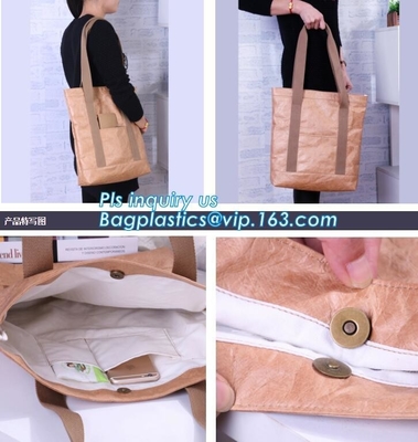 Bolsa de papel de TYvek, bolsa de papel resistente de agua, bolso de compras de encargo del totalizador de Tyvek, totalizador plegable del bolso de la bolsa de asas promocional del tyvek