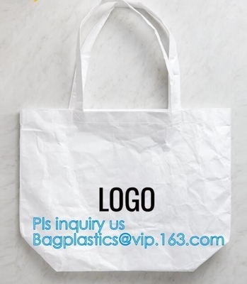 Bolso de papel lavable del eco del bolso que hace compras, diseño de encargo marrón de papel lavable del logotipo de la bolsa de asas, bolsa de papel lavable de la bolsa de asas, lavado