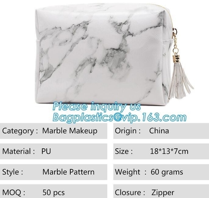 Bolso cosmético con la manija de cuero, bolso cosmético de la cremallera untearable del tyvek, ambientalmente f del maquillaje de la cremallera de papel de encargo de Tyvek
