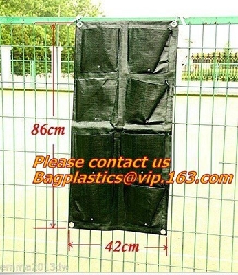 La prenda impermeable, jardín, planta del patio, flor, crece los bolsos, 8 bolsillos, bolsa, colgando el plantador