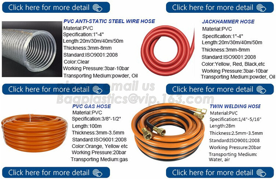 Manguera plástica del tubo espiral transparente del PVC con el refuerzo del alambre de acero de la primavera