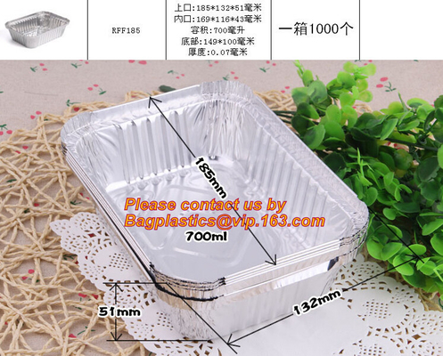 bandeja de la hornada del papel de aluminio del envase de comida, fabricación lubricada de la bandeja del papel de aluminio de los envases de la hoja para el packi de la comida del almuerzo