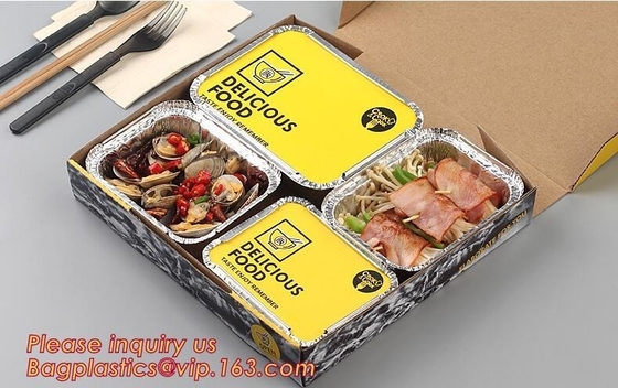 Envases del papel de aluminio del proveedor de China para el acondicionamiento de los alimentos, dee el 1/2 steamtable del envase de comida del papel de aluminio los 32x26x6.5cm