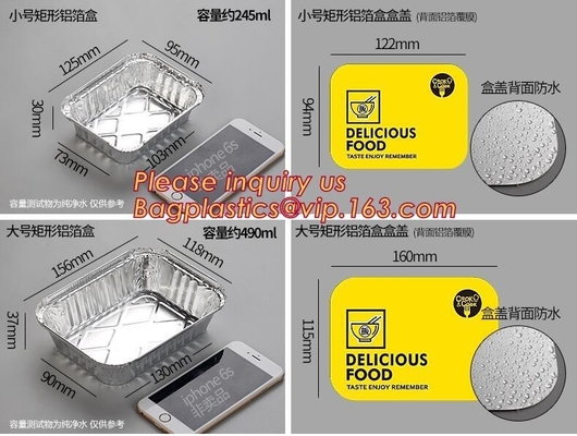 Envases del papel de aluminio del proveedor de China para el acondicionamiento de los alimentos, dee el 1/2 steamtable del envase de comida del papel de aluminio los 32x26x6.5cm