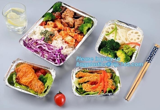 Envase/cacerola/bandeja populares del papel de aluminio del envasado de alimentos de la cocina del hogar, envases disponibles del papel de aluminio para el PA de la comida