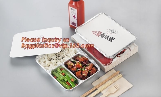 Envase/cacerola/bandeja populares del papel de aluminio del envasado de alimentos de la cocina del hogar, envases disponibles del papel de aluminio para el PA de la comida