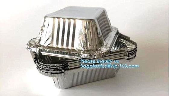 Envases impermeables de la torta del papel de aluminio de la comida de la comida del precio bajo del fabricante, disponibles ir comida de aislamiento C del papel de aluminio