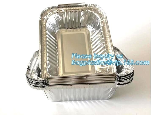 Envases impermeables de la torta del papel de aluminio de la comida de la comida del precio bajo del fabricante, disponibles ir comida de aislamiento C del papel de aluminio