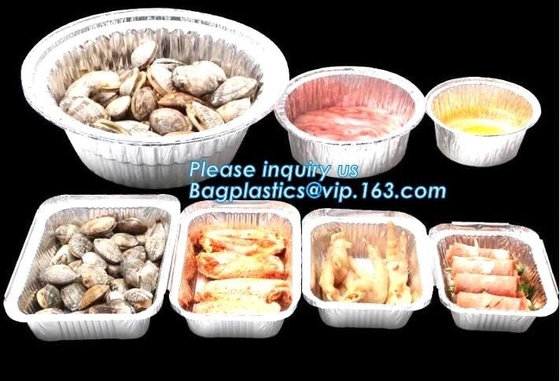 envases de comida disponibles del envase del papel de aluminio de la comida de la ronda de 120 ml, aluminio del rectángulo de los envases de comida del papel de aluminio
