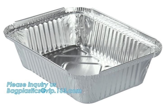 Rectángulo envase de aluminio de la hoja de Tray Black de los envases de comida del papel de aluminio y de oro, línea aérea Tray Smooth-Wall de aluminio F