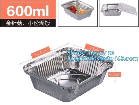 Línea aérea Tray Smooth-Wall Foil Food Containers de aluminio con el abastecimiento de la línea aérea de las tapas, alimentos de preparación rápida para llevar disponibles de abastecimiento