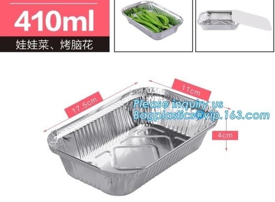 Línea aérea Tray Smooth-Wall Foil Food Containers de aluminio con el abastecimiento de la línea aérea de las tapas, alimentos de preparación rápida para llevar disponibles de abastecimiento
