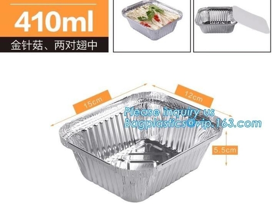 Línea aérea Tray Smooth-Wall Foil Food Containers de aluminio con el abastecimiento de la línea aérea de las tapas, alimentos de preparación rápida para llevar disponibles de abastecimiento