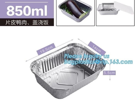 Envase de la magdalena de la panadería del papel de aluminio del cuadrado/cuenco disponibles /Cup para el calentamiento por microondas de la comida, paquete bagese del bagplastics