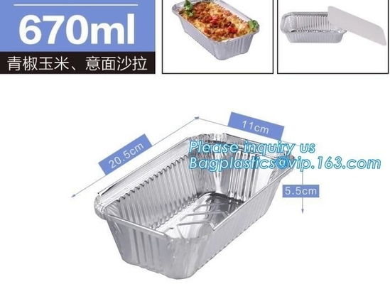 Envase de la magdalena de la panadería del papel de aluminio del cuadrado/cuenco disponibles /Cup para el calentamiento por microondas de la comida, paquete bagese del bagplastics