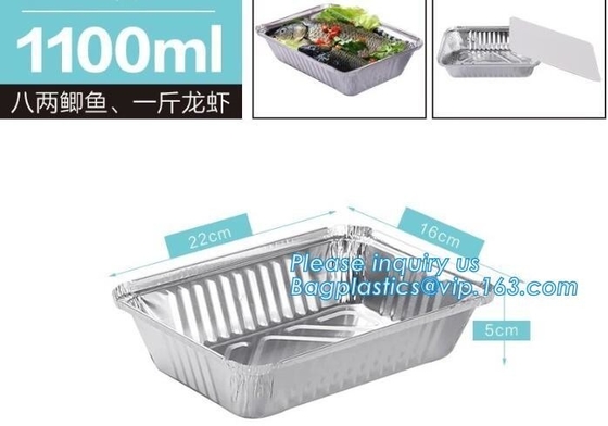 Envase de la magdalena de la panadería del papel de aluminio del cuadrado/cuenco disponibles /Cup para el calentamiento por microondas de la comida, paquete bagese del bagplastics