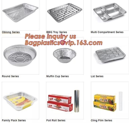 el envase/la bandeja/la fiambrera del papel de aluminio para el envasado de alimentos, los alimentos de preparación rápida seguros del horno para llevar sacan a las FO de aluminio disponibles