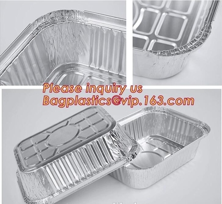 Los alimentos de preparación rápida seguros del horno para llevar sacan el envase disponible del papel de aluminio, papel de aluminio redondo de la comida de la línea aérea del compartimiento co