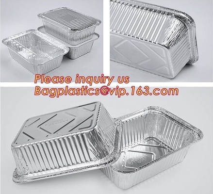 Los alimentos de preparación rápida seguros del horno para llevar sacan el envase disponible del papel de aluminio, papel de aluminio redondo de la comida de la línea aérea del compartimiento co
