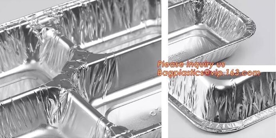 Envase plano para la línea aérea, envase del papel de aluminio de la línea aérea del envase de comida del papel de aluminio del papel de aluminio de la fiambrera