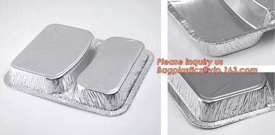 Envase plano para la línea aérea, envase del papel de aluminio de la línea aérea del envase de comida del papel de aluminio del papel de aluminio de la fiambrera
