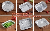 Dos envases disponibles del papel de aluminio de los compartimientos para el acondicionamiento de los alimentos para llevar y los alimentos de preparación rápida, papel de aluminio disponible