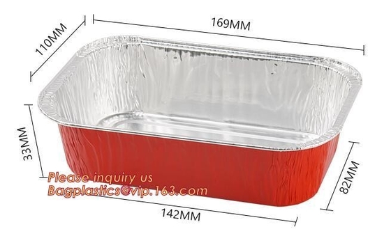 envase para llevar disponible profundo de la categoría alimenticia del papel de aluminio 840ml, envase del papel de aluminio del hogar para el bagease de la comida