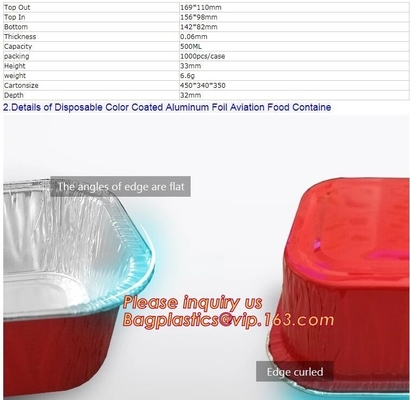envase para llevar disponible profundo de la categoría alimenticia del papel de aluminio 840ml, envase del papel de aluminio del hogar para el bagease de la comida