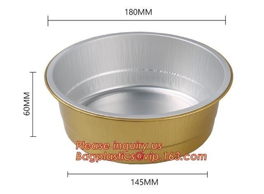 envase para llevar disponible profundo de la categoría alimenticia del papel de aluminio 840ml, envase del papel de aluminio del hogar para el bagease de la comida