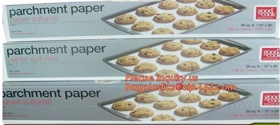 El envasado de alimentos utiliza el papel de pergamino de papel que cuece impreso impermeable a la grasa para la barbacoa, 40gsm hornada de cocinar impermeable a la grasa Parchme